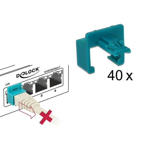 Delock biztonsági kapocs kezdő készlet RJ45 csatlakozóhoz 40db (86446)