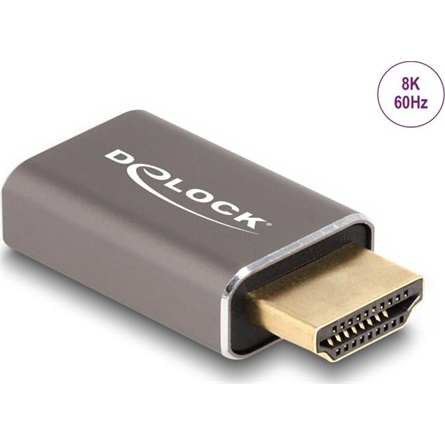 Adaptér HDMI samec na samici 8K 60 Hz šedý kovový Delock 60081
