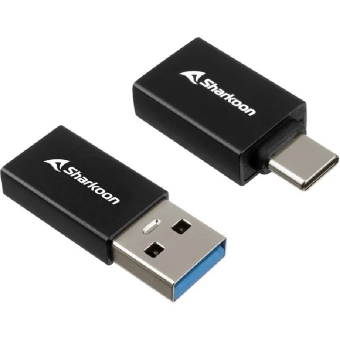 Sharkoon officepal USB-A apa - USB-C anya és USB-A anya - USB-C apa adapter - Fekete (4044951038473)