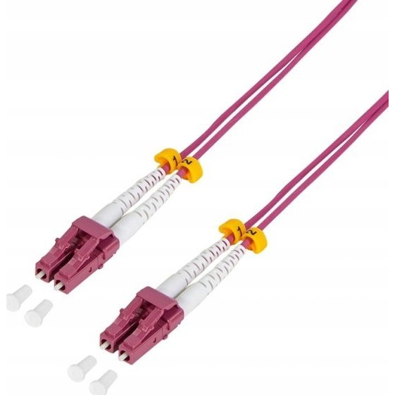 Optický patchcord LogiLink optický kabel OM4 LC-LC 0.5 m fialový
