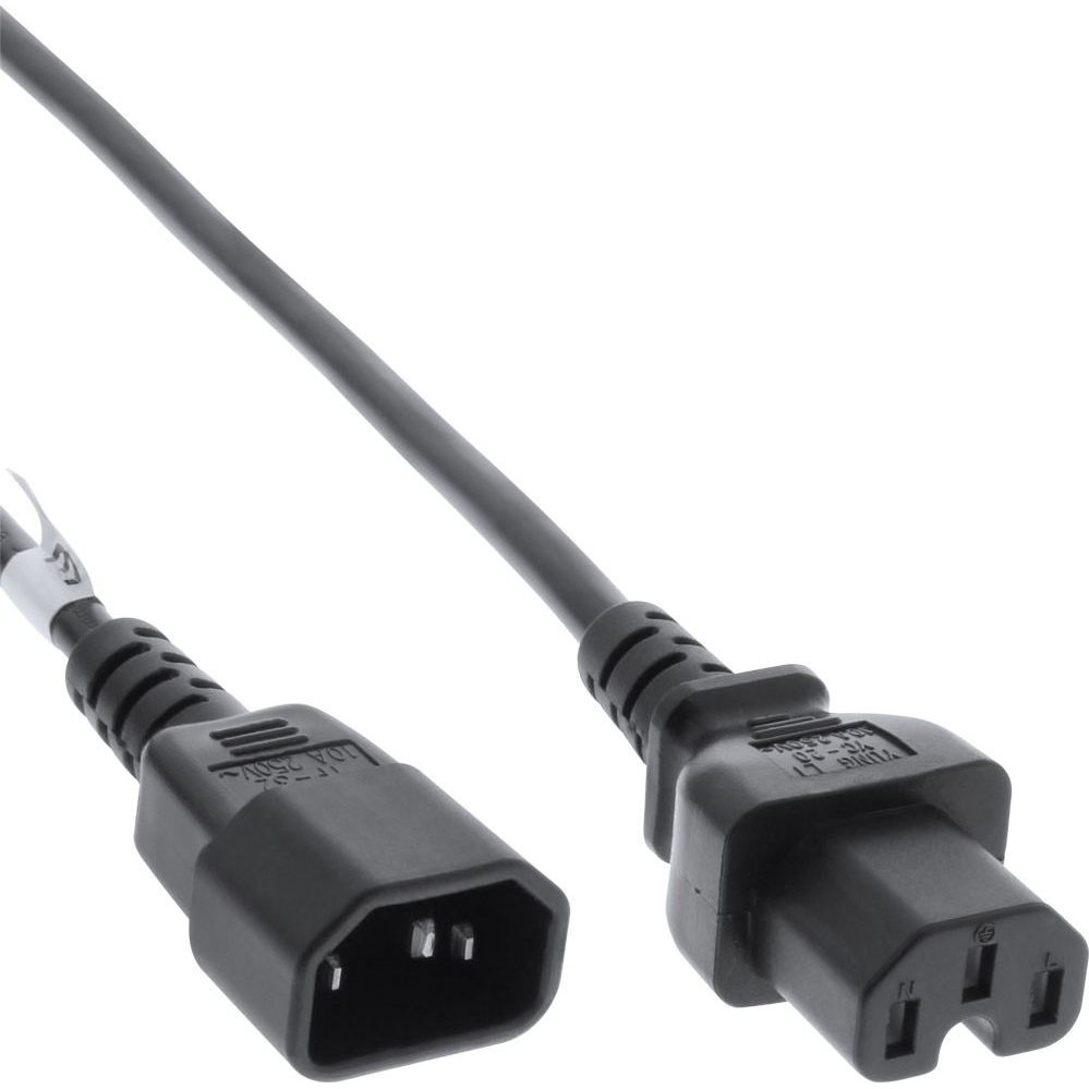 InLine 16811E tápkábel Fekete 0,5 M C15 csatlakozó C14 csatlakozó (16811E)