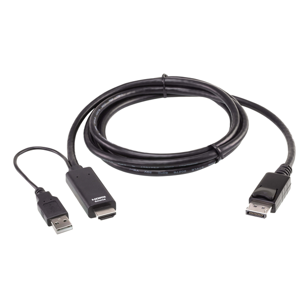 ATEN 2L-7D02HDP адаптер за видео кабел 1,8 м HDMI + USB DisplayPort Черен