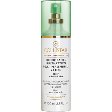 COLLISTAR Multi-Active Deodorant 24 H Hyper-Sensitive Skins Spray With Aloe Milk, 100 ml