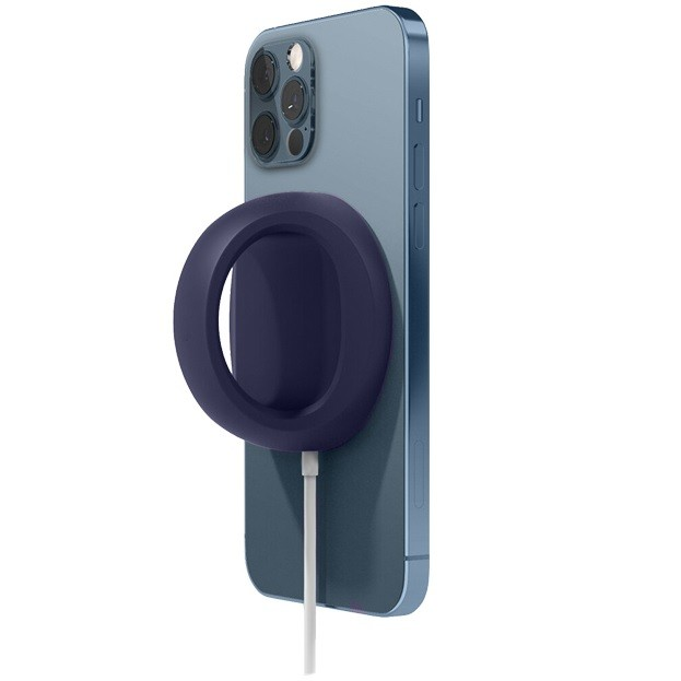 Magsafe töltőpad tartó, szilikon, asztali tartó funkció, ujjtámasz, Magsafe töltőkkel kompatibilis, Wooze Handrail Holder, sötétkék (105680)