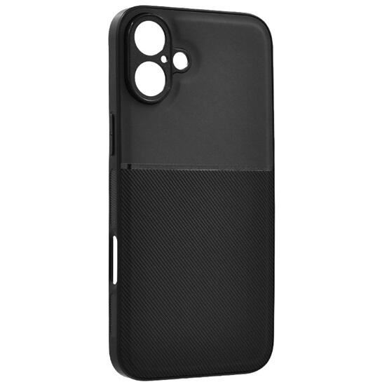 Gigapack Apple iPhone 16 Plus mágneses, bőr hatású, csíkos mintás tok fekete (GP-159948) (GP-159948)