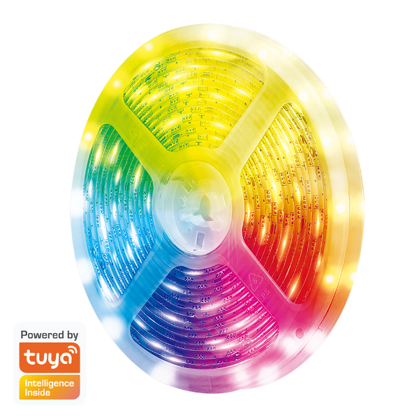 LogiLink WiFi Smart RGB+3000K - 6000K Light Strip, 5m, Tuya compatible