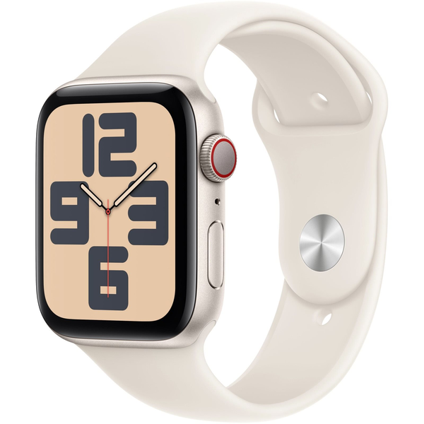 Apple Watch SE Cellular 40mm Starlight Aluminium Case with Starlight Sport Band - M/L