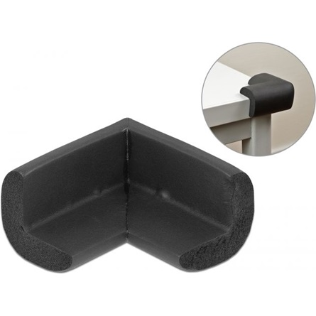 Delock Öntapadós habszivacs sarokvédő, 56 x 56 x 33 mm méretű, fekete