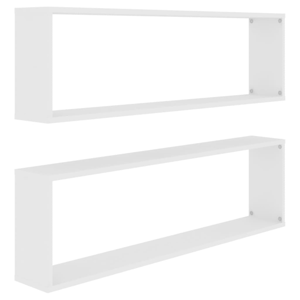 2 db fehér forgácslap fali polc 100 x 15 x 30 cm