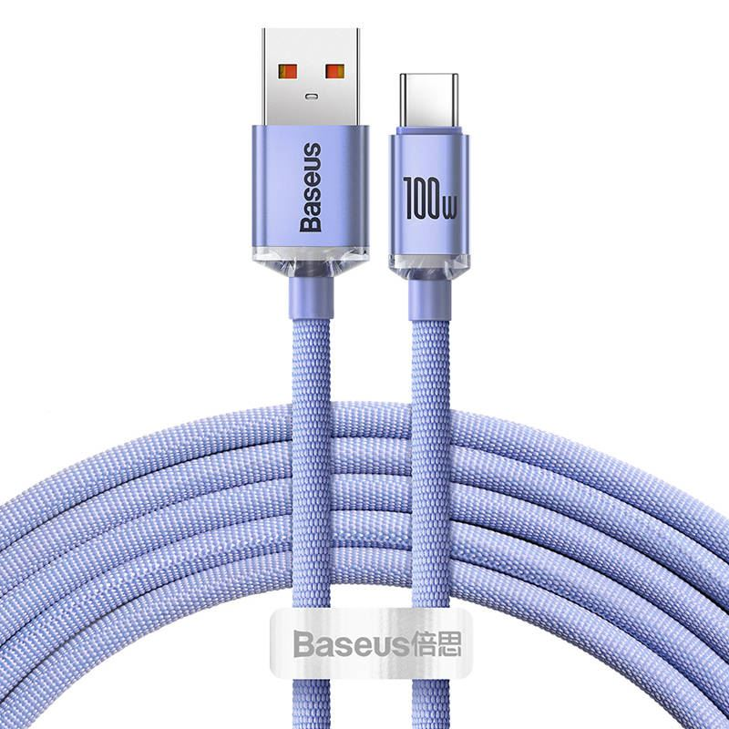 Baseus Crystal Shine USBA -> USB-C kábel 1.2m lila (CAJY000405) (CAJY000405)