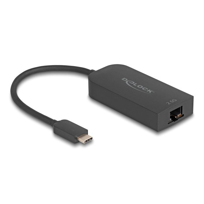 Delock USB-C 2.5 Gigabit LAN adapter fekete (66046) (66046)