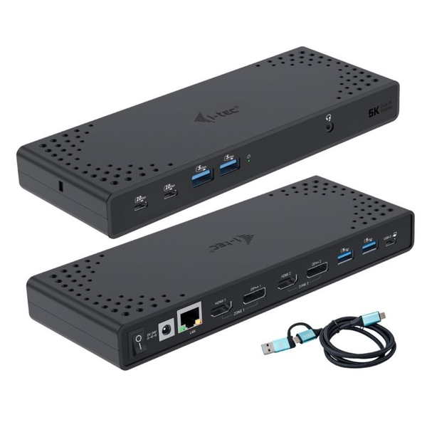 i-tec CADUA4KDOCKPDL2 laptop dock & poortreplicator Bedraad USB 3.2 Gen 1 (3.1 Gen 1) Type-C Zwart