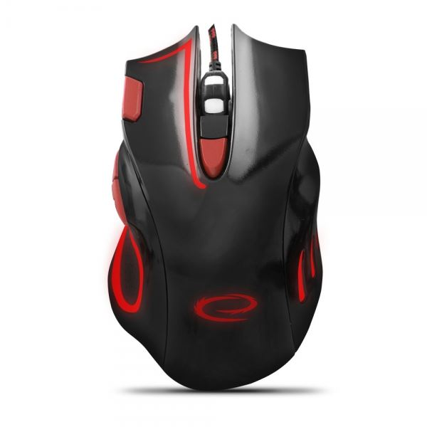 Mouse pentru jocuri Esperanza MX401 HAWK 2400 DPI negru-roșu