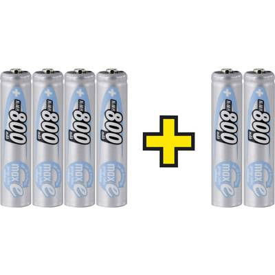 Mikroceruza akku AAA NiMH, 1,2V 800 mAh, 6 db, Ansmann maxE HR3, HR03, UO100557, DC2400, DC2400B4N, LR03 (1321-0000-510)