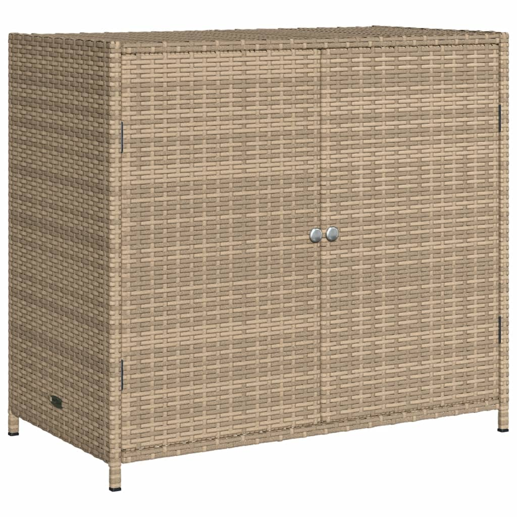 bézs polyrattan kerti tárolószekrény 83x45x76 cm (365546)