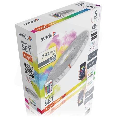 Avide LED szalag 12V 22W SMD5050 RGB 2700K IP65 5m WIFI IR távirányító (ABLSBL12V5050-30RGBW-TYIR) (ABLSBL12V5050-30RGBW-TYIR)