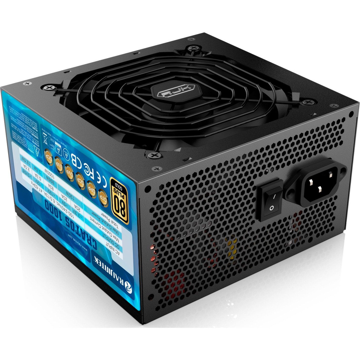 Raijintek 1000W Cratos 80+ Gold Tápegység - Fekete