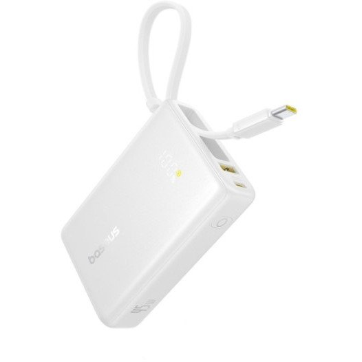 Baseus PicoGo Powerbank 10000mAh 45W Digitális Kijelzővel Fehér
