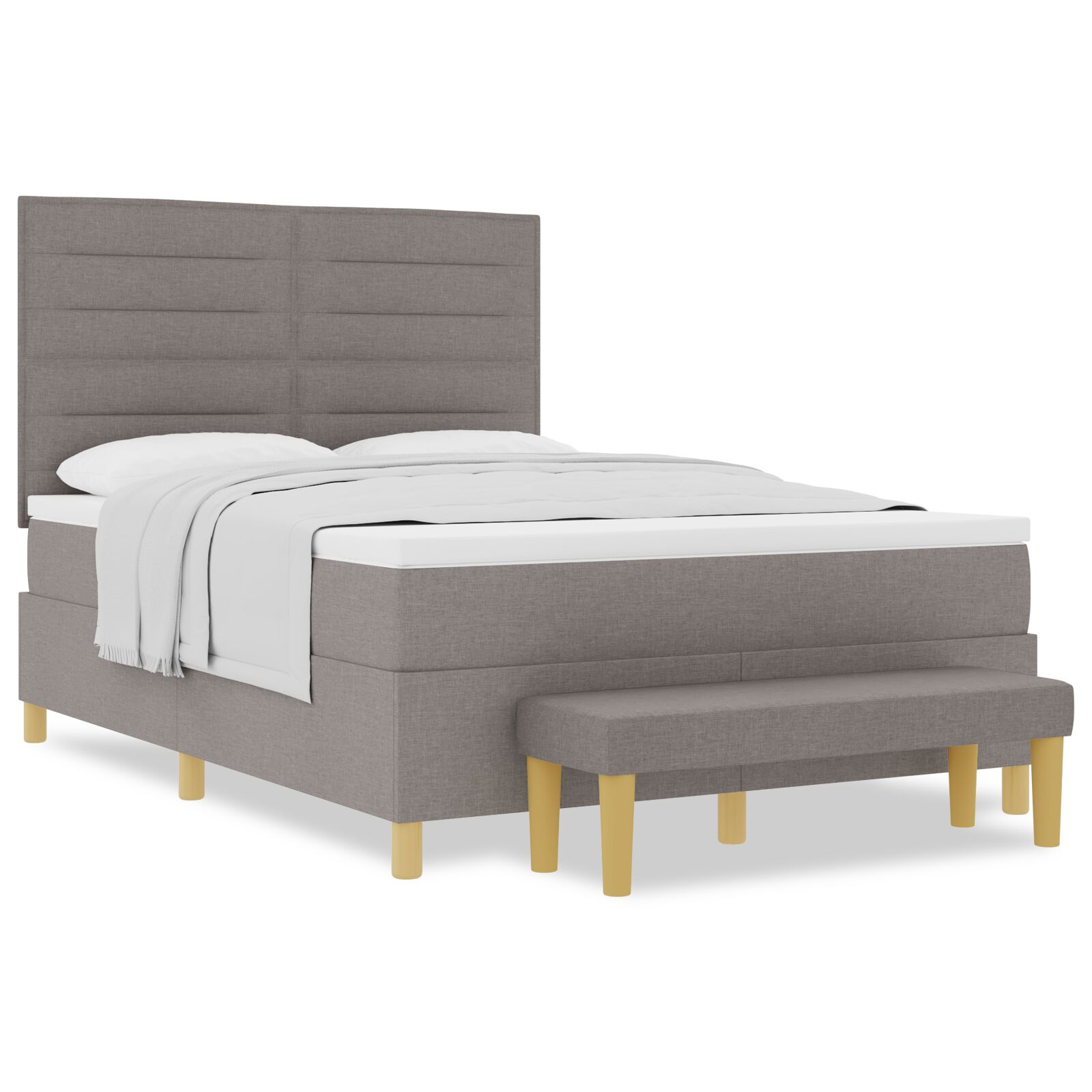 Boxspring Ágy Matraccal és Pad Taupe 160x200 cm Szövet (3344237)