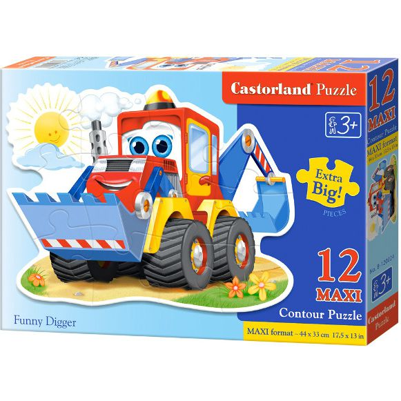 Castorland Funny Digger 12 Maxi pcs Puzzle di contorno 12 pz Cartoni