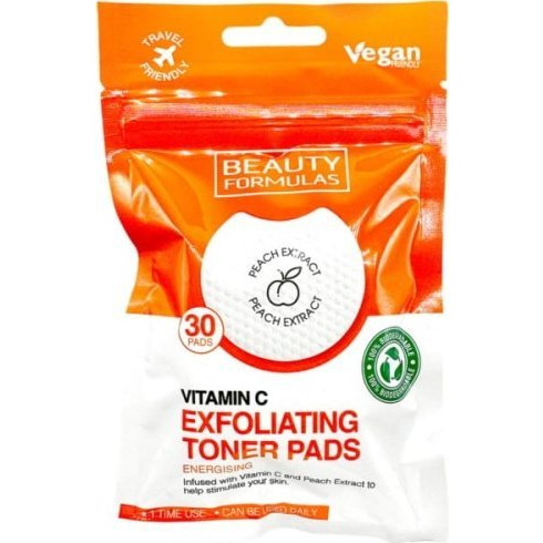  Beauty Formulas BEAUTY FORMULAS_Exfoliating Toner Pads nasączone płatki złuszczające z Witaminą C 30szt.