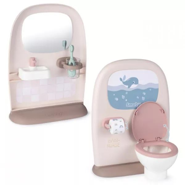 Baño Bebé Baby Nurse Con 2 Zonas Por Un Lado Retrete Y Otro Lavabo.muñeco No Incluido. 34x25x22,2 Cm (smoby - 7600220380)