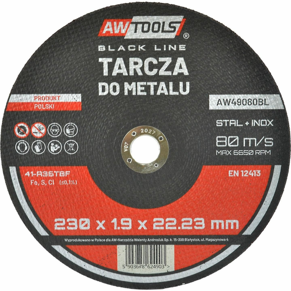  AWTools AW TARCZA DO METALU 230*1,9mm BLACK LINE