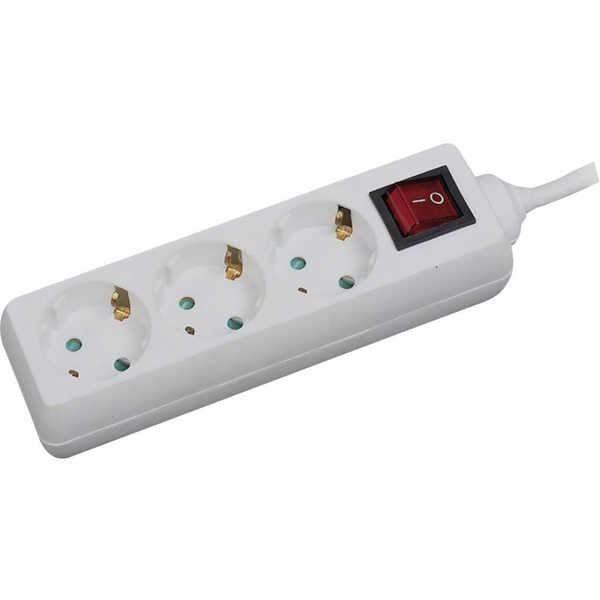 Stekkerdoos 3-voudig 1.4m / Wit / schakelaar LogiLink