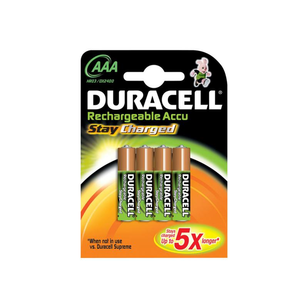 Duracell StayCharged AAA (4pcs) Genopladeligt batteri Nikkel-Metalhydrid (NiMH)