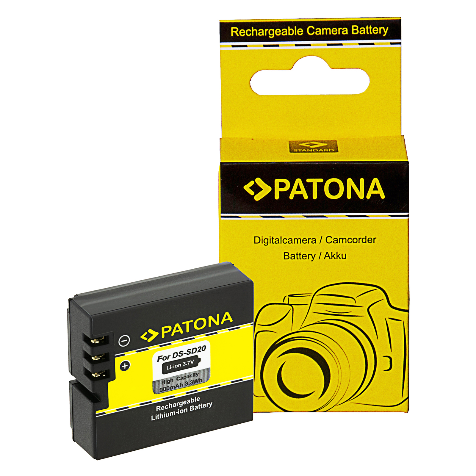 Patona PT1234 Rollei DS-SD20 900mAh Li-Ion Akciókamera akkumulátor (PT1234)