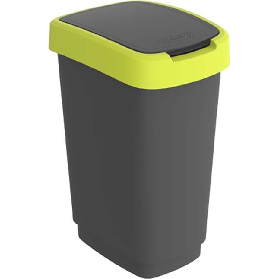 Rotho Twist Lime 25 literes Billenőfedeles szemetes - Sárga/Szürke (CEN-80792)
