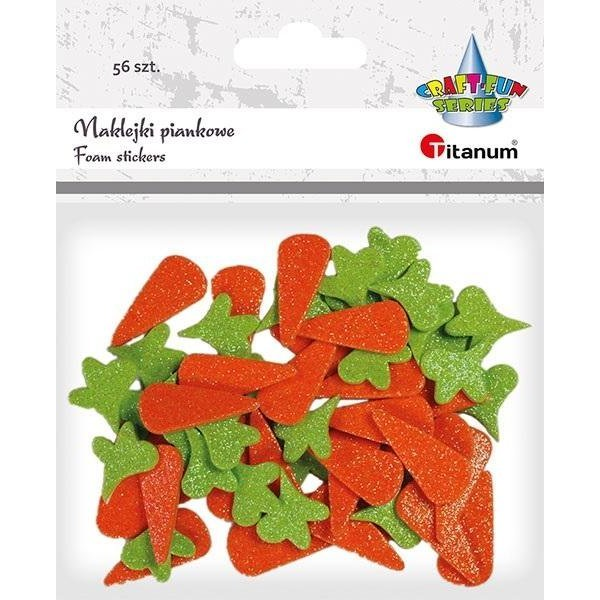  Titanum Naklejki piankowe brokatowe marchewki 56szt