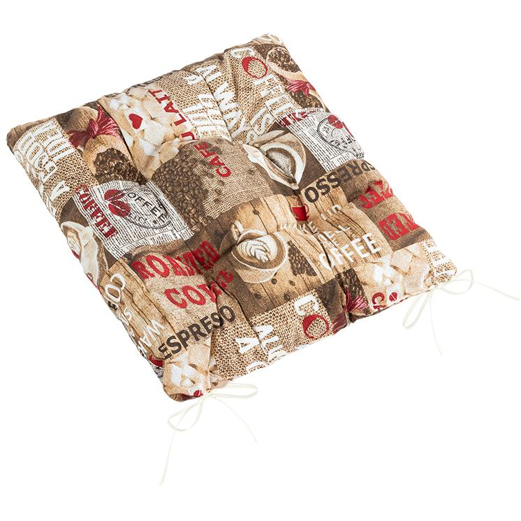BELLATEX Seat cushion EMA 41/560 quilted 40 × 40 cm, Coffee bean (11201)