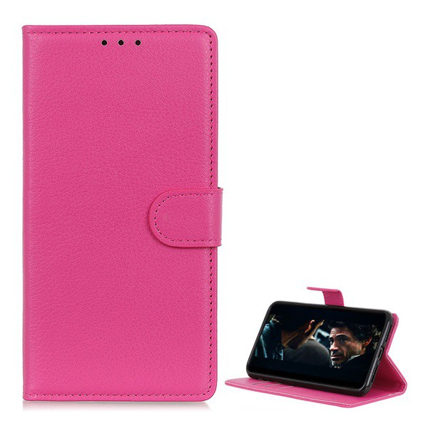 Tok álló, bőr hatású (FLIP, oldalra nyíló, asztali tartó funkció, prémium) RÓZSASZÍN [Xiaomi Redmi 9A (Redmi 9 AT)] (5996591000039)