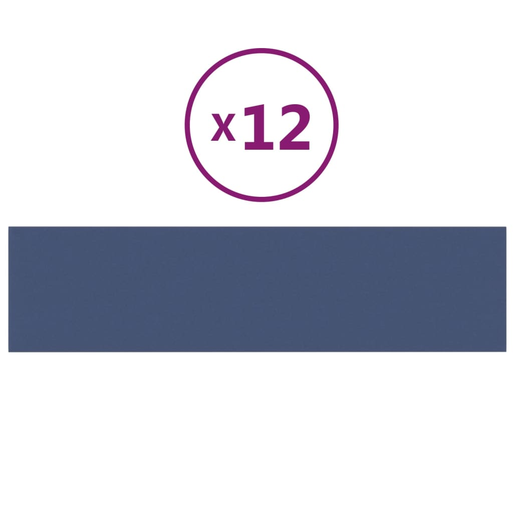 12 db kék szövet fali panel 60 x 15 cm 1,08 m² (343826)