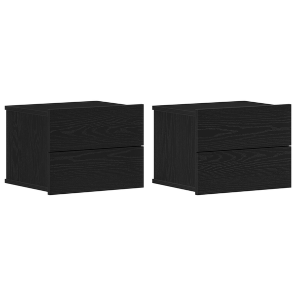 Éjjeli szekrények 2 db Fekete Tölgy 40x30x30 cm Műanyag