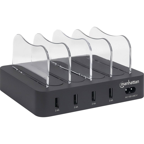 Manhattan 102261 organizér pro nabíjení Volně stojící Plast Černá