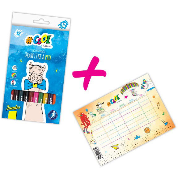 #COOL BY VICTORIA Jumbo zsírkréta + AJÁNDÉK órarend (COOLSET2CZ)