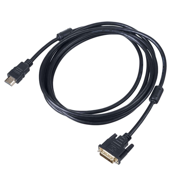 Кабел Akyga AK-AV-13, 3m, DVI-D към HDMI-A, черен, златист