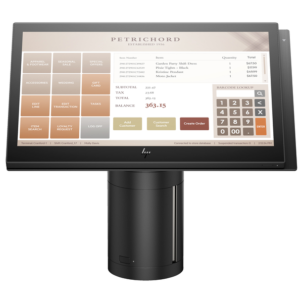 HP Engage One All-in-One System Model 145 i5-7300U 2,6 GHz 35,6 cm (14") 1920 x 1080 Pixeles Pantalla táctil
