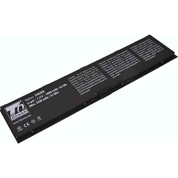 T6 Power for laptop Dell 451-BBFY, Li-Poly, 7.4 V, 5800 mAh (43 Wh), black