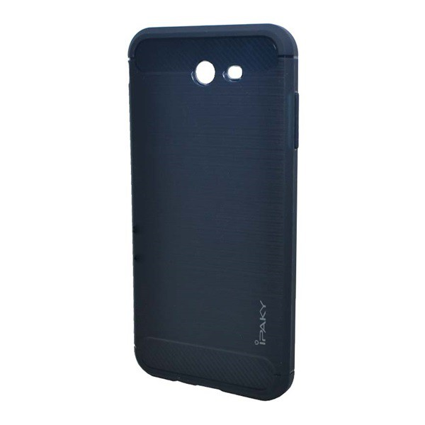 IPAKY szilikon telefonvédő (közepesen ütésálló, szálcsiszolt, karbon minta) KÉK [Samsung Galaxy J7 (2017) SM-J730]