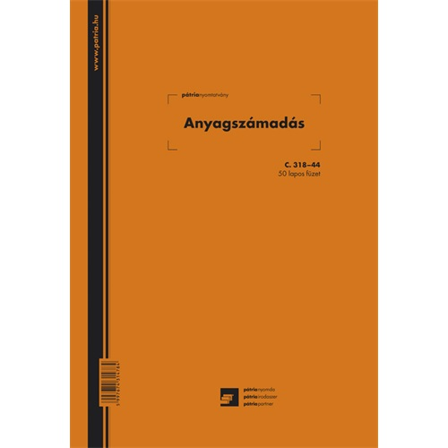 Pátria Anyagszámadás 50 lapos füzet A/4 álló