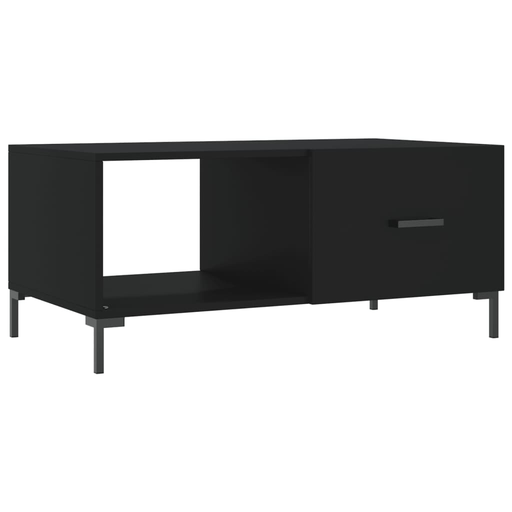 fekete szerelt fa dohányzóasztal 90 x 50 x 40 cm (829213)