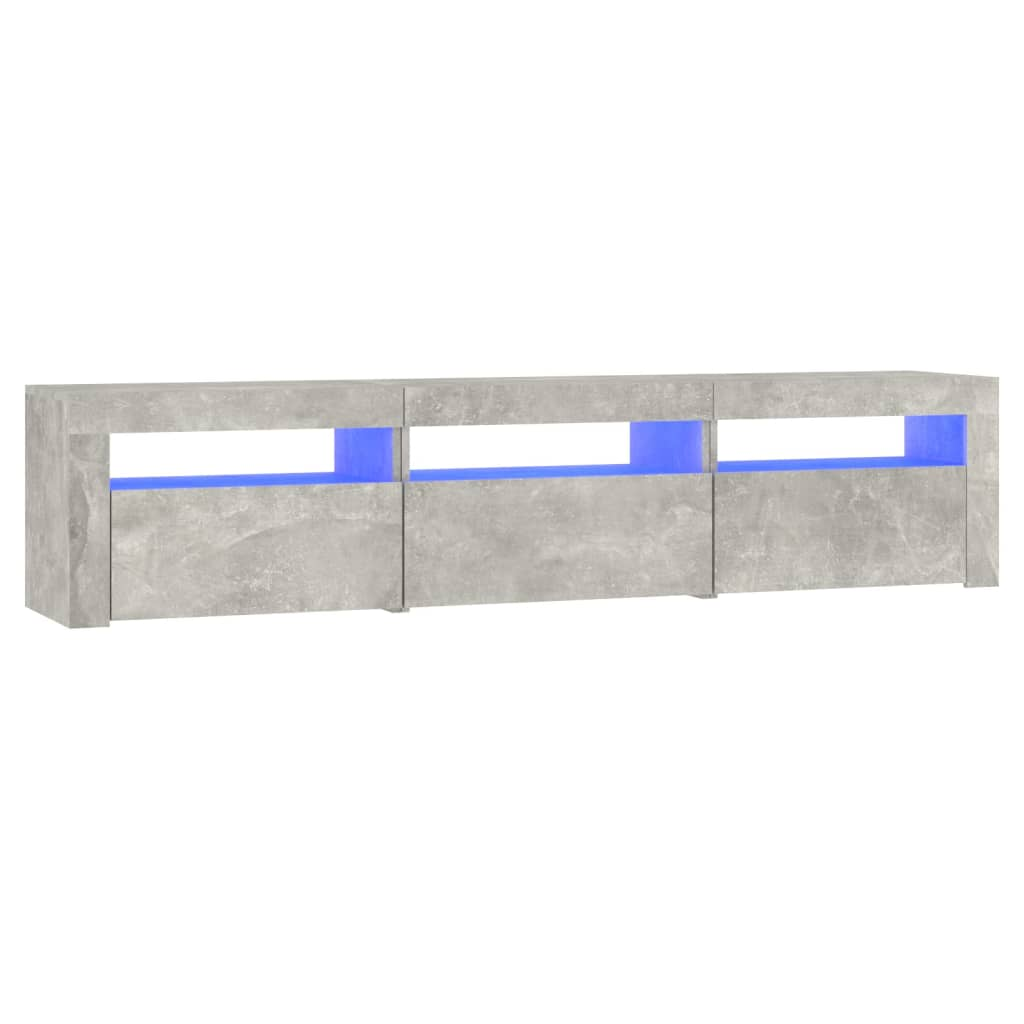 betonszürke TV-szekrény LED lámpákkal 180x35x40 cm (3152757)