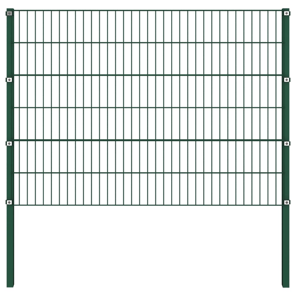 zöld vas kerítéspanel oszlopokkal 3,4 x 1,2 m 