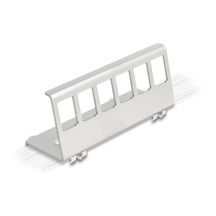 Delock Keystone fém rögzítőelem 6 porton DIN-sínhez (90656) (90656)