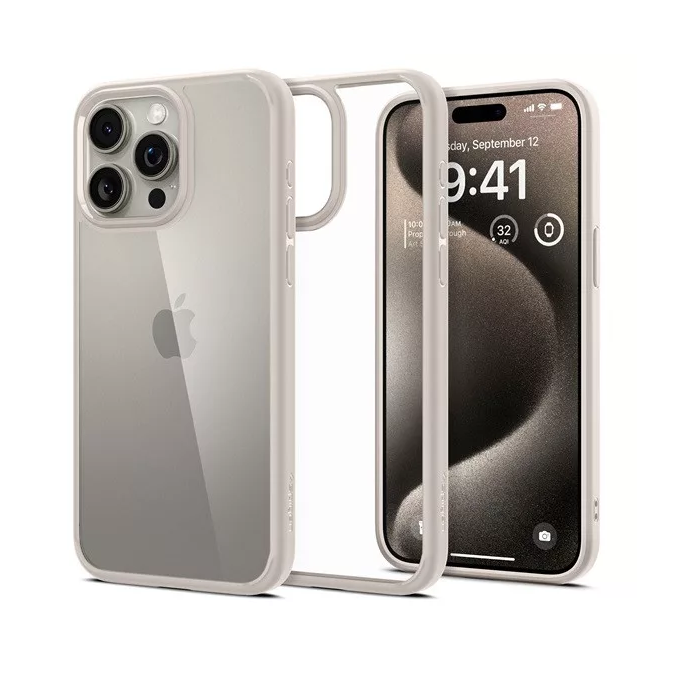 Spigen Ultra Hybrid Apple iPhone 15 Pro Tok - Átlátszó/Fehér (ACS07214)