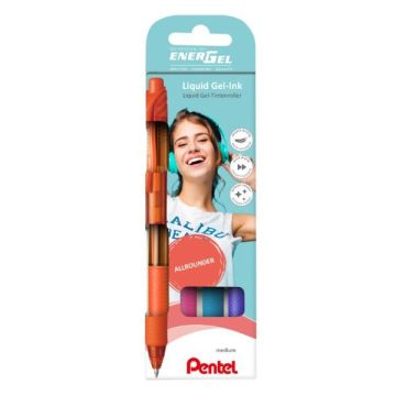 Pentel: EnerGelX zseléstoll - 4 db-os szett, divatszínek (BL107-4COL) (BL107-4COL)