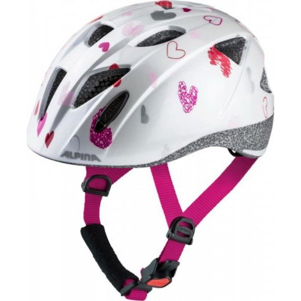 Alpina Ximo Gyermek Kerékpáros Sisak - Fehér Szív mintás (49--54cm) (A9711211 )